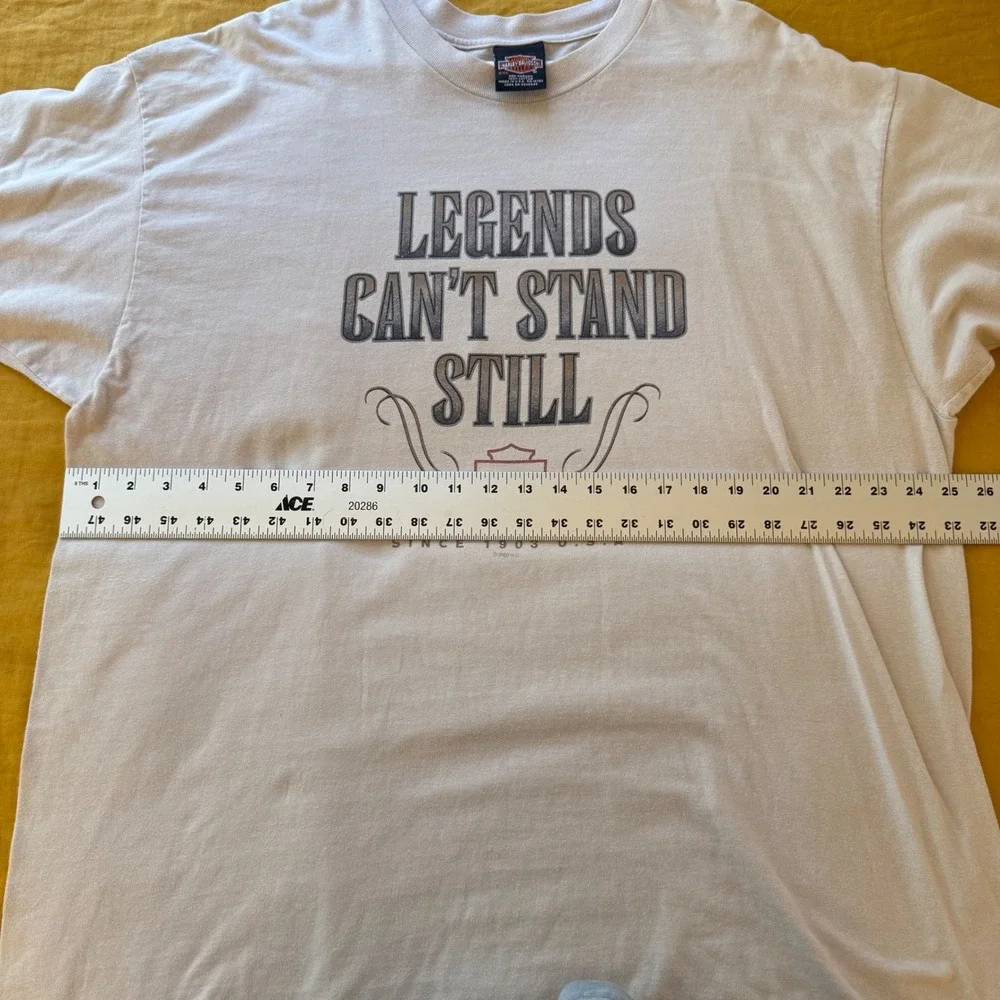 Vintage 2000 Harley-Davidson Visalia CA Legends Graphic T-Shirt Tan XXL USA Made